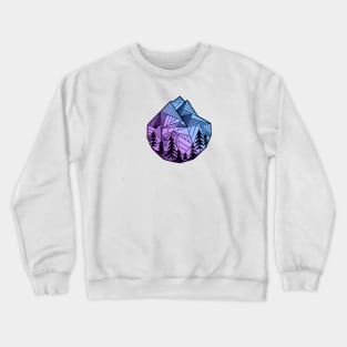 Purple Geometric Mountain Logo Design Crewneck Sweatshirt